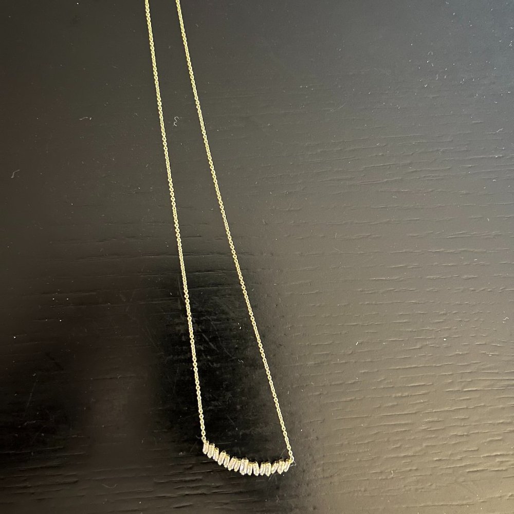 Gorjana Gold Necklace with Faux Diamond Cluster